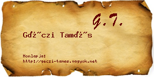 Géczi Tamás névjegykártya